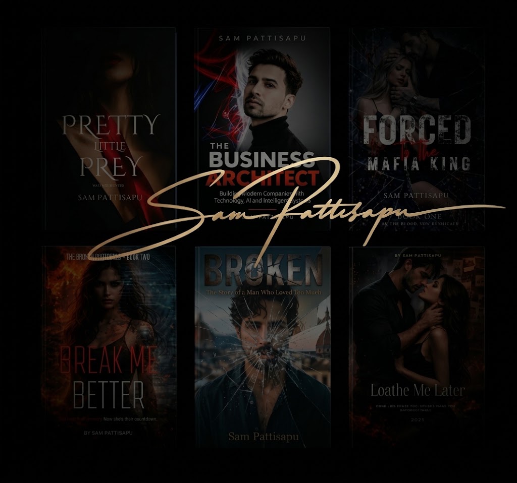 Book covers by Sam Pattisapu with his signature